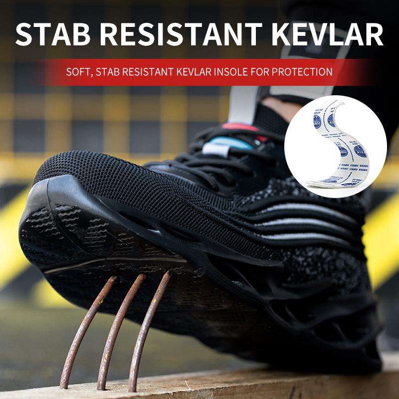 Fashion Steel Toe Safety Shoes Man Lightweight Breathable Mesh Work Shoes Protective Anti-slip Sports Safety Work Sneakers for Men Women