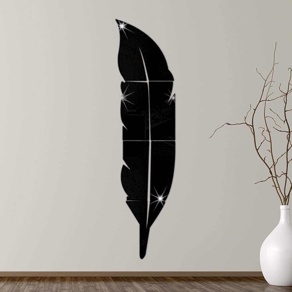 Decor 3D Acrylic Mirror Leather Wall Stickers Removable Art Decals Mural Bedroom Cloakroom Bathroom