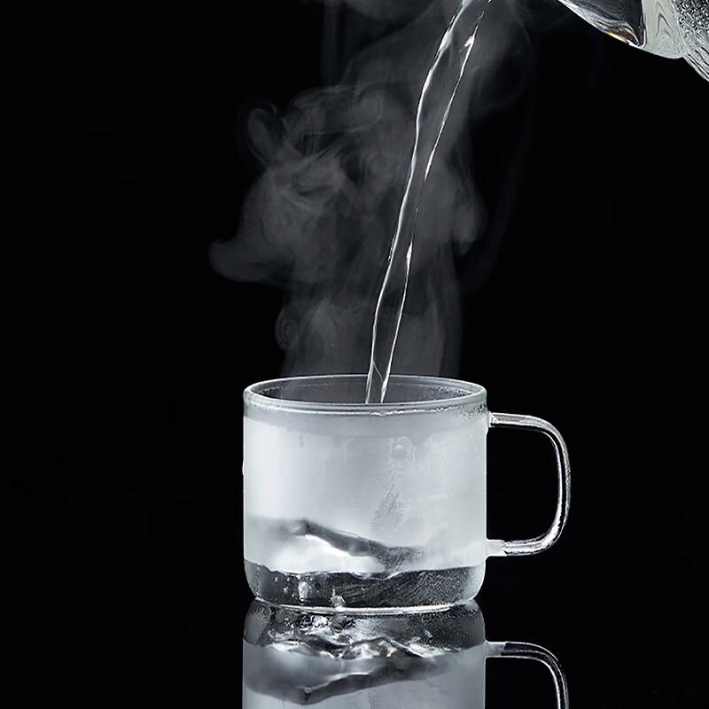 Quandu Thickened Glass Gongfu Tea Cups with Drainage Rack