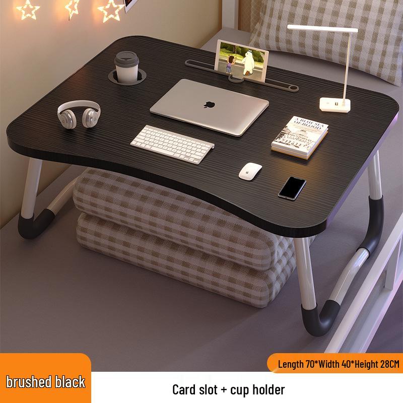 Folding Bedside Desk/Table for Laptop & Study - Bay Window, Bedroom, or Pit Use with Large Brackets