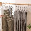 Stainless Steel Trouser Hanger With Double Hooks Space Saving Clothes Drying Rack For Scarfs