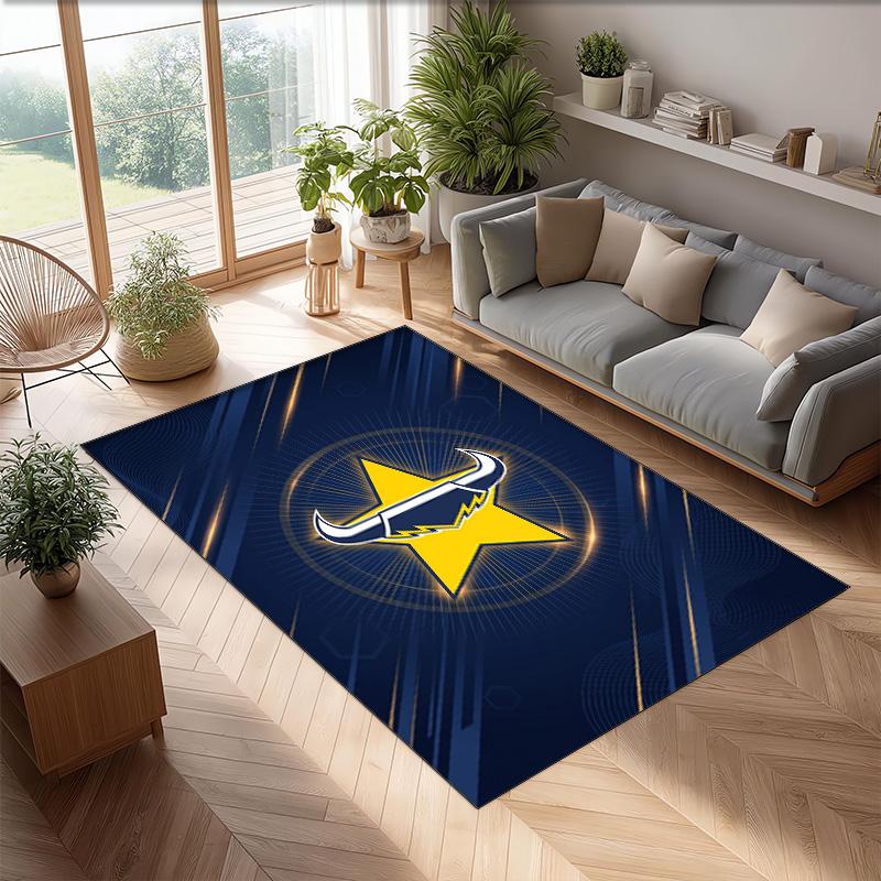 Tappeto in Cristallo di Velluto North Queensland Cowboys Morbido Anti?Tappetino Antiscivolo Comodo per Casa Soggiorno Camera da Letto Tappeto Decorativo