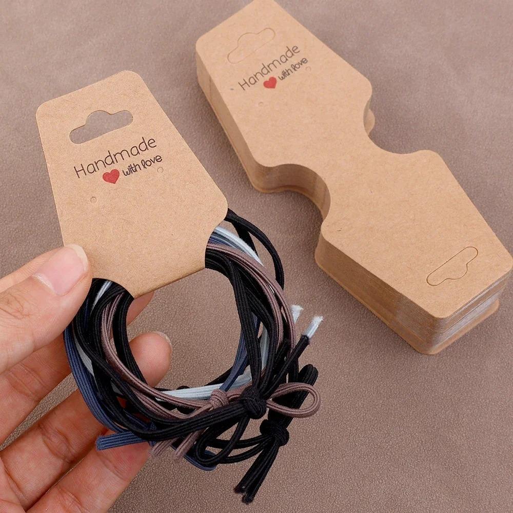 100pcs Foldable Jewelry Display Card Kraft Paper Jewelry Packaging Card  Jewelry Sale