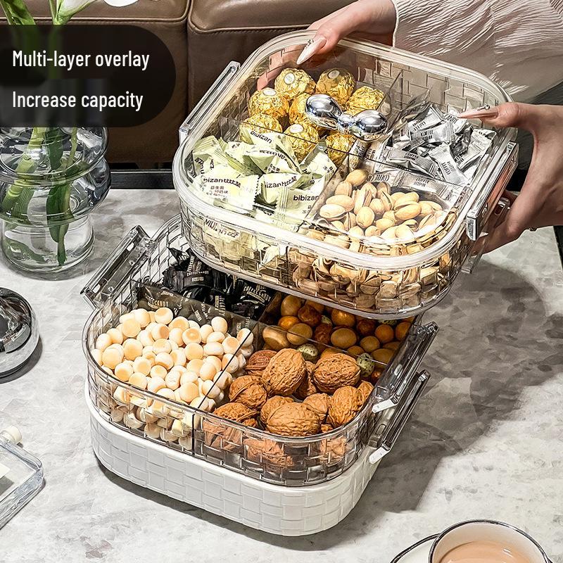 Rotating Multi-layer Nordic Fruit & Candy Box for Coffee Table