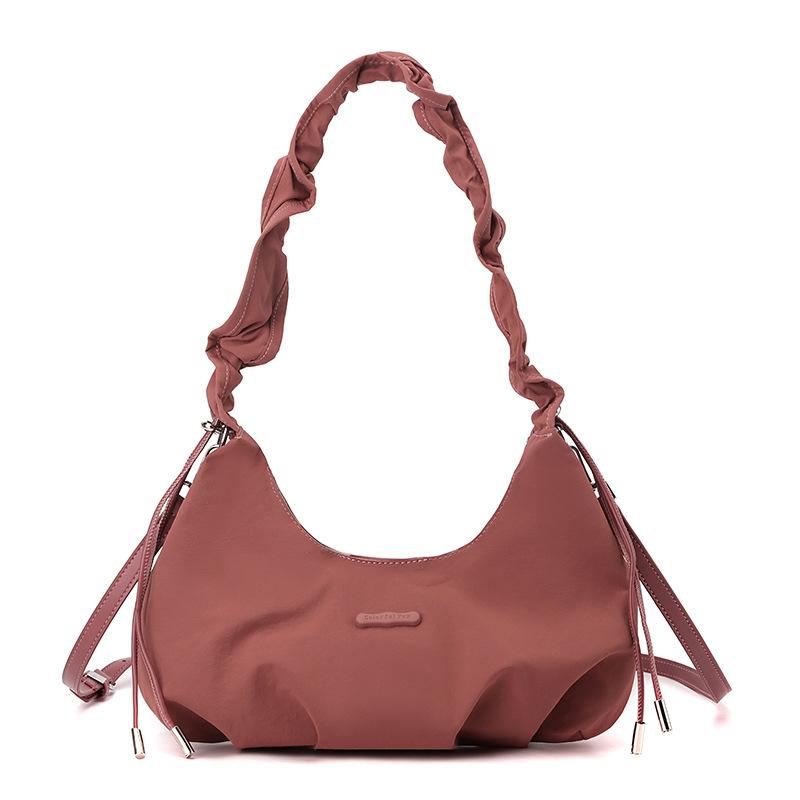 

Новая женская сумка-багет с плиссировкой на плечо, нишевая сумка-мессенджер высокого класса однотонной расцветки