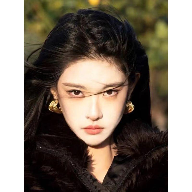 INS Retro Metal Fashion Simple Cold Style Winding A Pair of Pierced Ears [Earrings]