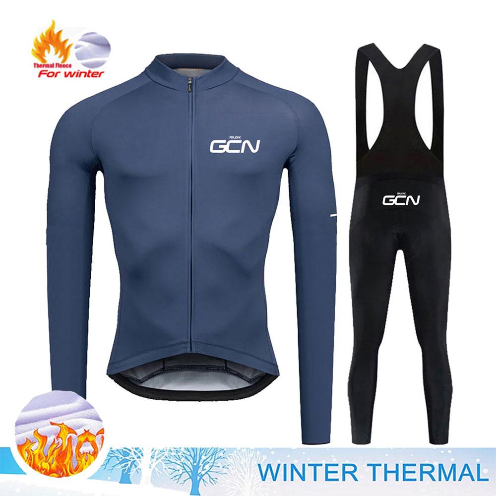 Winter Cycling Clothing 2026 Men's Long Sleeves Cycling Jersey Set Winter Thermal Fleece Road Bike Cycling Clothing