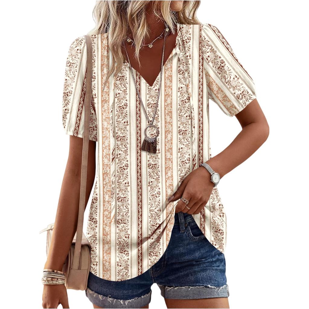 Women's Fashionable Casual Vintage Printed Blouse