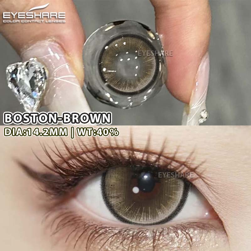 Eyeshare 2PCS New Fashion Color Contact Lenses Blue Glasses Lenses Brown Natural Beauty Lenses Green Fashion Lenses