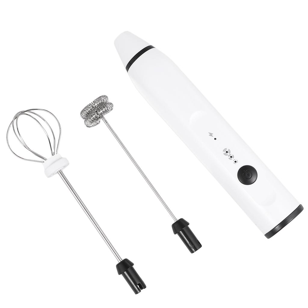 1pc 2-In-1 Handheld Rechargeable Mixer Usb Egg Whisk Milk Foamer 3 Speed Levels Pink For Coffee Baking Kitchen Tool Barware