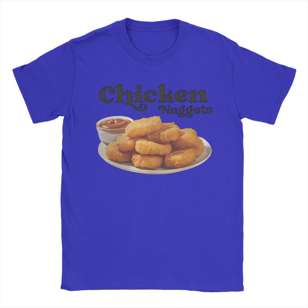 Men's T-Shirt Chicken Nuggets Novelty 100% Cotton Tee Shirt Short Sleeve T Shirt Round Neck Clothes Plus Size