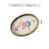 Rattan color inlaid shell storage basket living room light luxury storage basket fruit snack plate entrance key storage tray