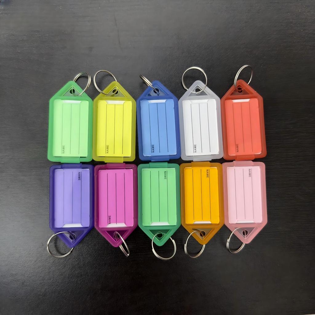 PP Plastic Transparent Flip-Top Keychain for Labeling and Numbering