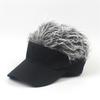Sun Visor Cap with Synthetic Hair Top Adjustable Strapback Baseball Hat for Outdoor Sports and Casual Wear