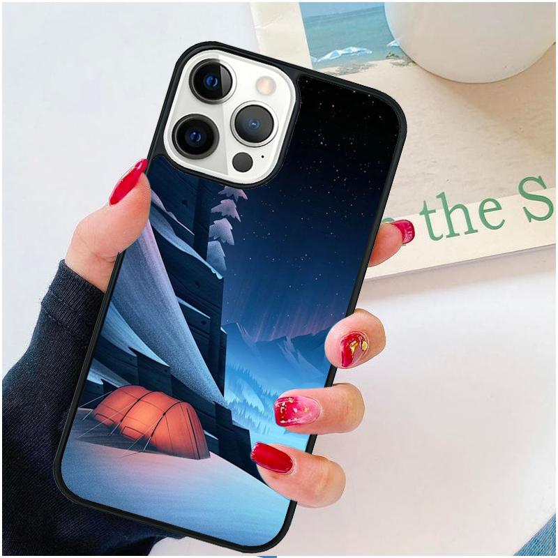 Nature Camping Art Phone Case For iPhone 17 Air 16 pro max 15 14 plus 12 13 Soft Bumper Shell Cover coque