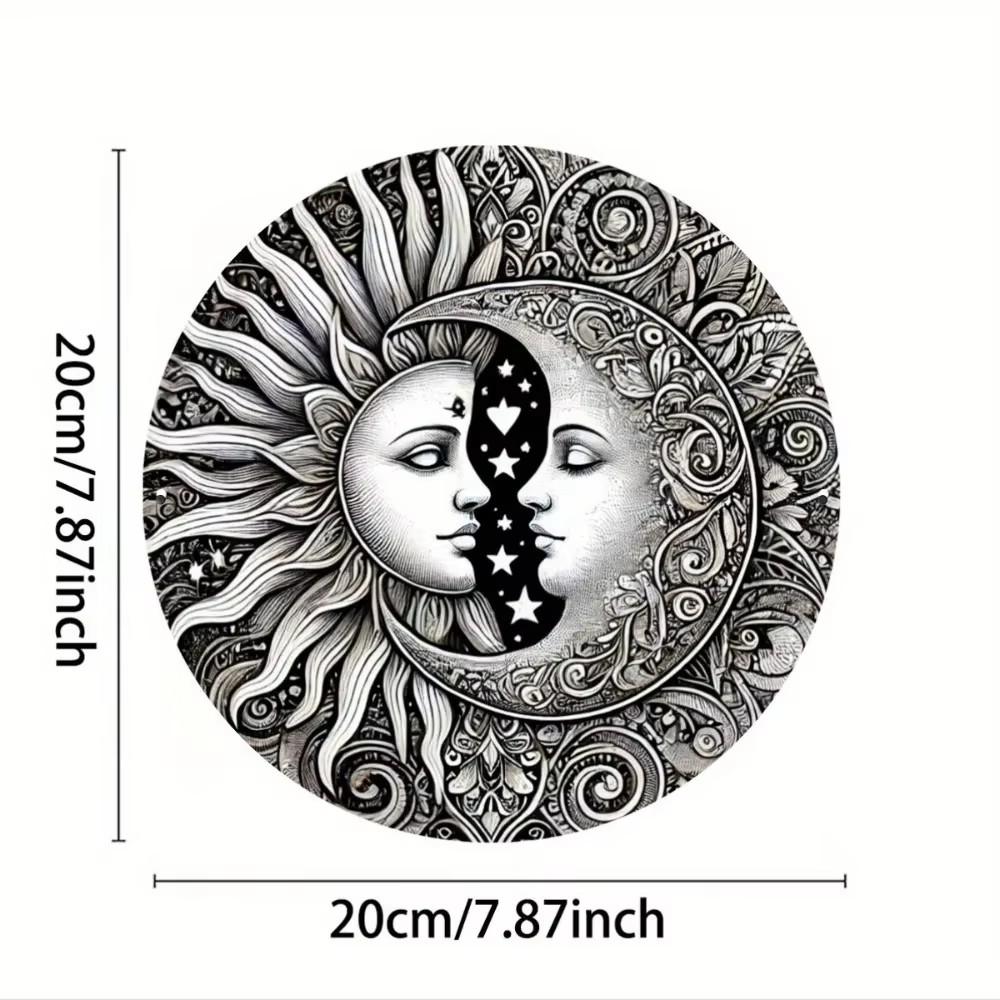 OrientalAura 1pc Yin Yang Bagua Aluminum Sign - 8 Inch Round HD Printed Metal Decor - Weather Resistant for Home
