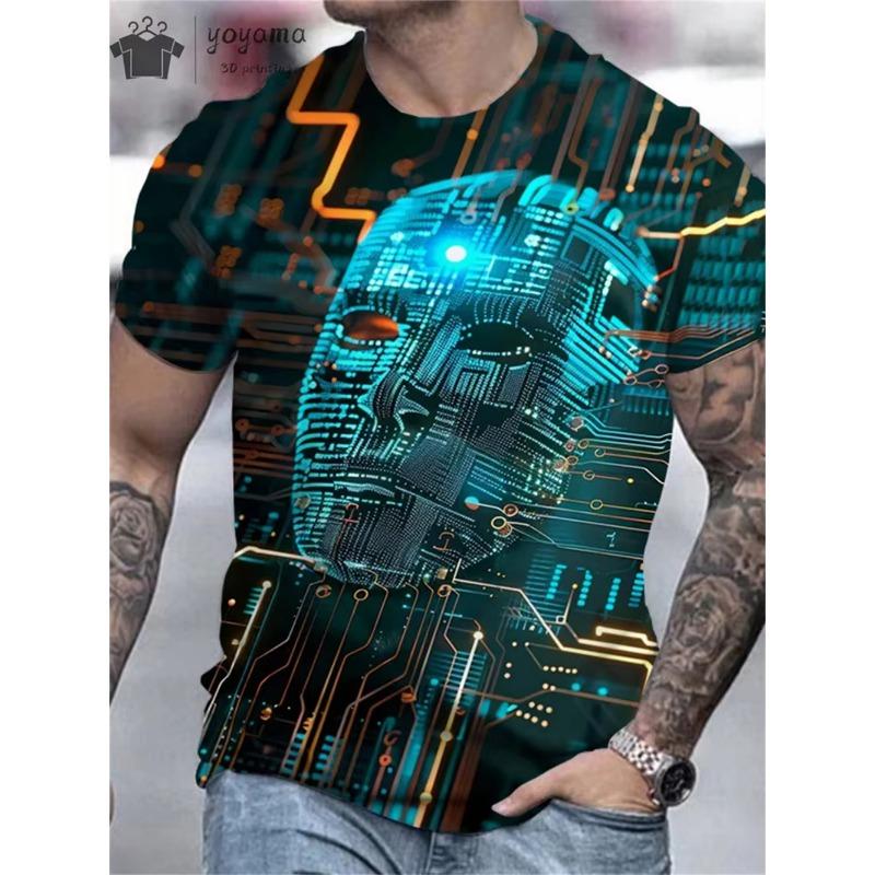 Sunset Ocean Pattern T-Shirt For Men Colorful Clouds 3D Print Tees Summer Casual T Shirts O-Neck Tops Loose Street Short Sleeves