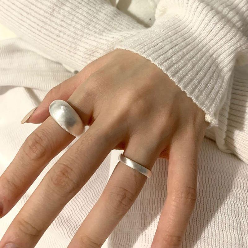 Matte Brushed Open Band Ring for Women, Personalized and Versatile Style, Popular Index Finger Accessory.