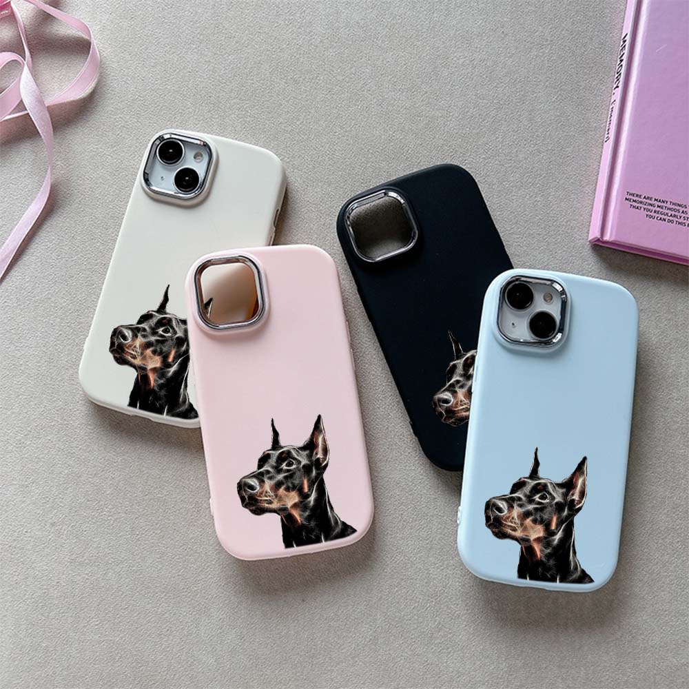

N46 Dog Doberman Animal Art Мягкая задняя крышка для iPhone 14 15 Pro Max Samsung A54 A22 Xiaomi Poco X5 Redmi Huawei Покрытие рамки Защитный чехол для камеры