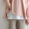[And It] 2 Types Ideal System Layered Inner Ladies Cut and Sew Switching Shirt Pullover Blouse Plain Color M Black/normal