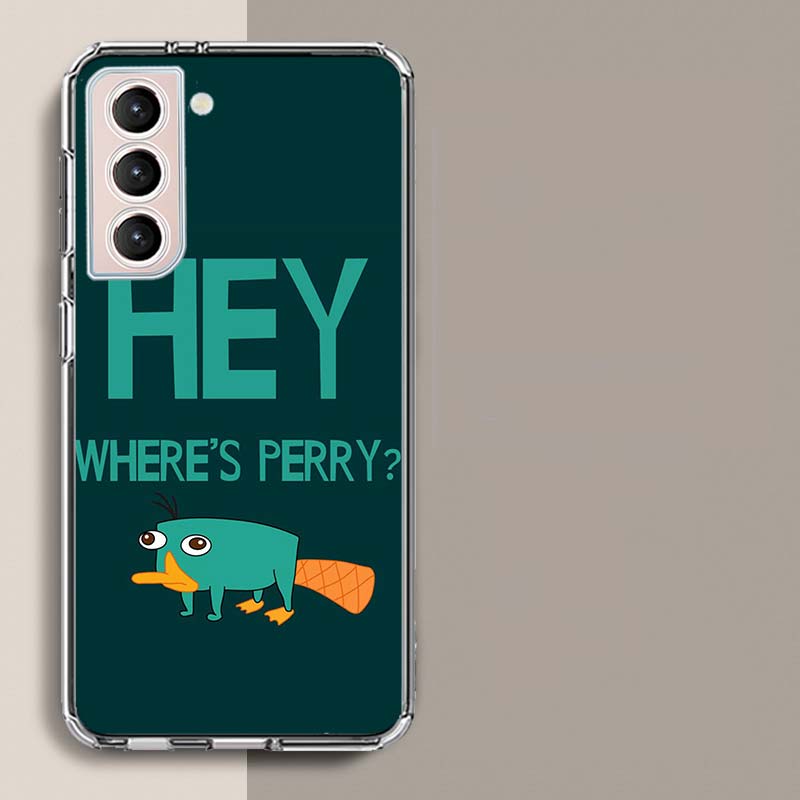 Cartoon Perry The Platypus Phone Case For Samsung Galaxy S25 Edge S24 S23 FE S21 S20 S10 Plus S22 S26 Ultra Cover Clear Cases TP
