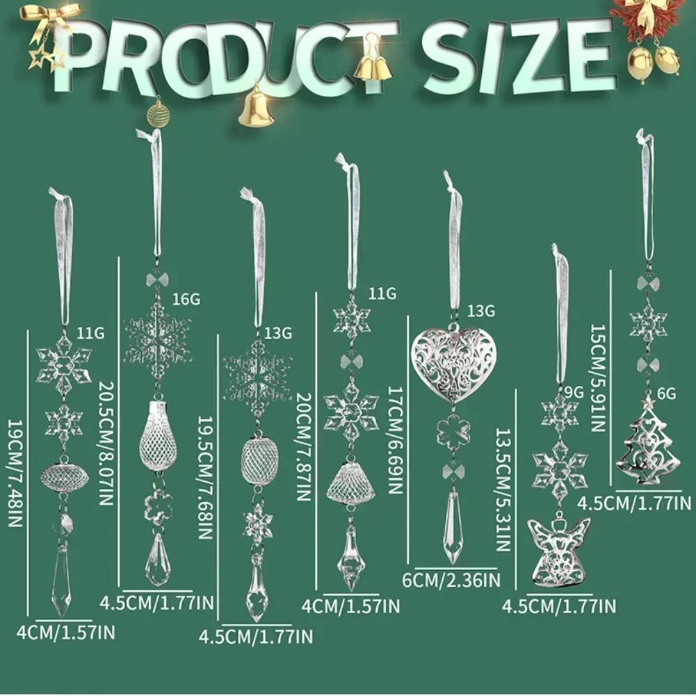 Elegant Ornaments Acrylic Christmas Ornaments Christmas Tree Decorations Dazzling Display Intricate Snowflake Shapes China Mainland