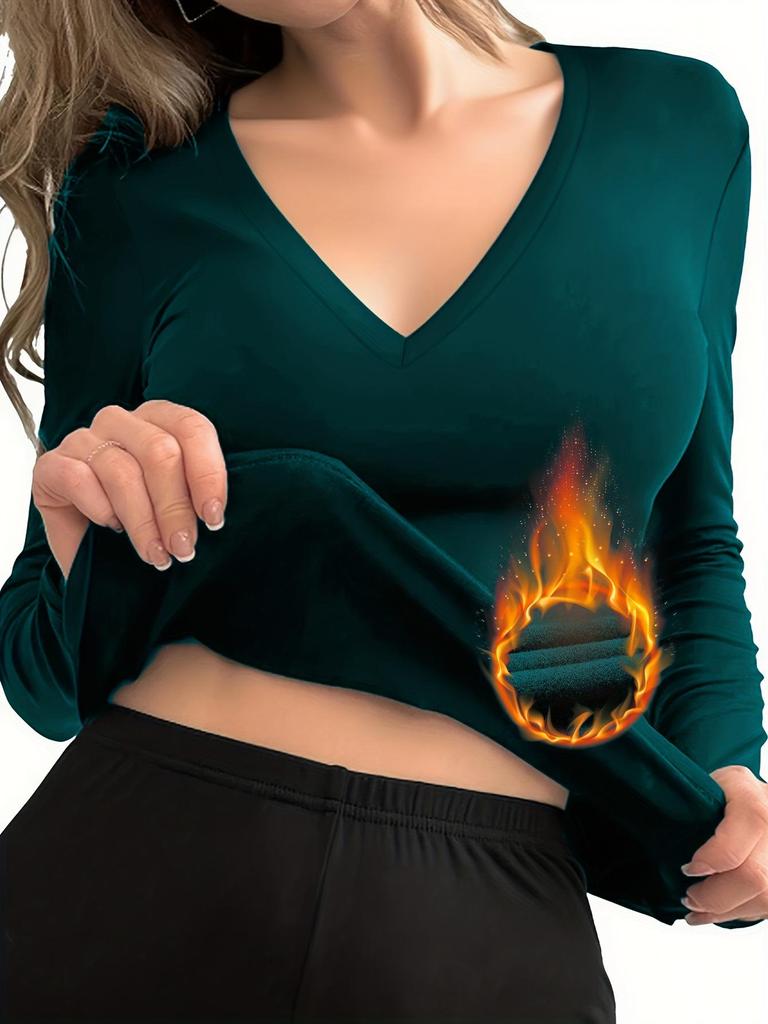 European & American Women's Slim-fit Long-sleeve Plush Warm Home Top