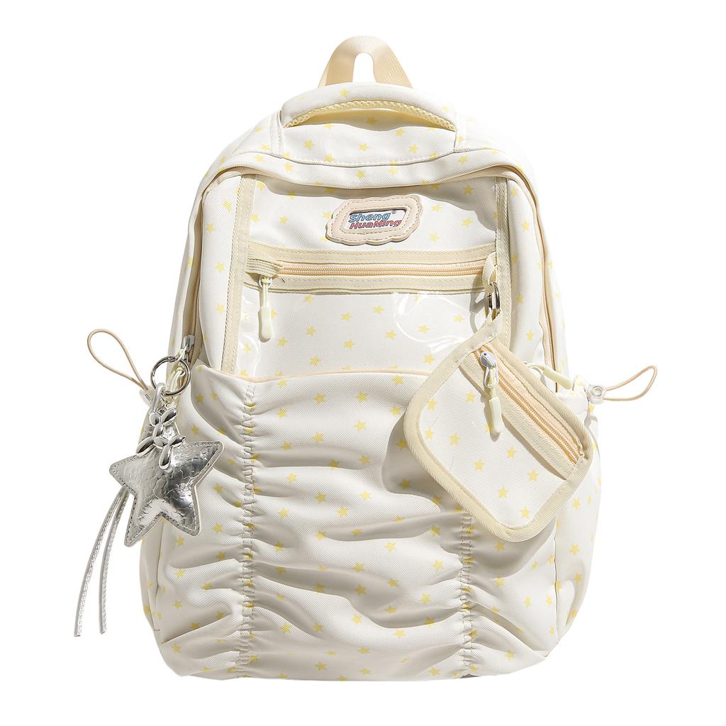 Schoolbag Korean Ins Wind Backpack Female Niche Design Star Large Capacity Junior High School Bag Girl Student Versatile Backpack