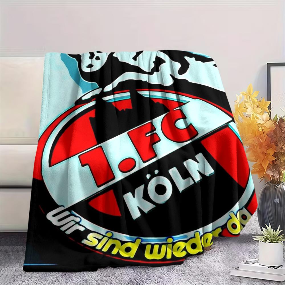 1 szt. Koc Flanelowy z Nadrukiem FC KÖLN, Wysokiej Jakości, Komfortowy na Wszystkie Pory Roku, Wystrój Domu, Ciepło i Komfort, Idealny na Prezenty Świąteczne51