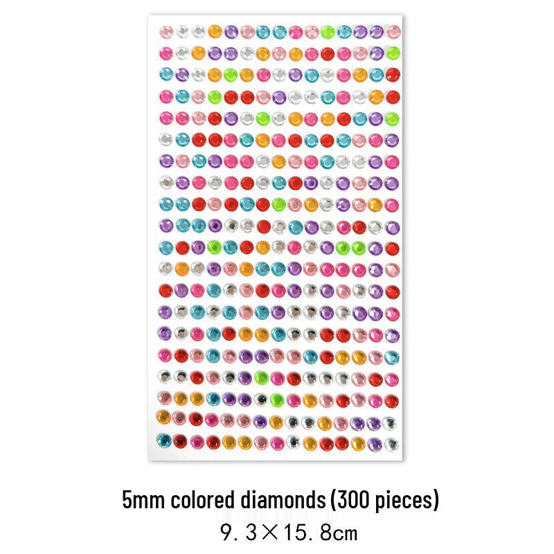 Gem Stickers: Kids' 3D Acrylic Crystal DIY Rhinestone Decorations, Colorful Cross-Border Designs for Girls