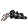 Women's and Men's Punk Skull Belt Harajuku Gothic Y2K Rivets Skeleton Hand Buckle PU Leather Belts Fashion Halloween Accessories