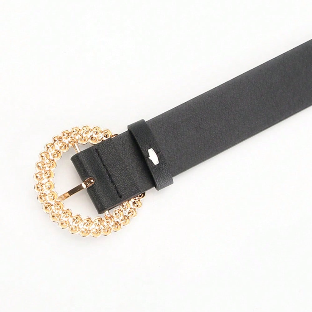 Women's Belt Buckle Fashionable Sweet Pearl Belt Paired with Dress Decoration Belt for Women