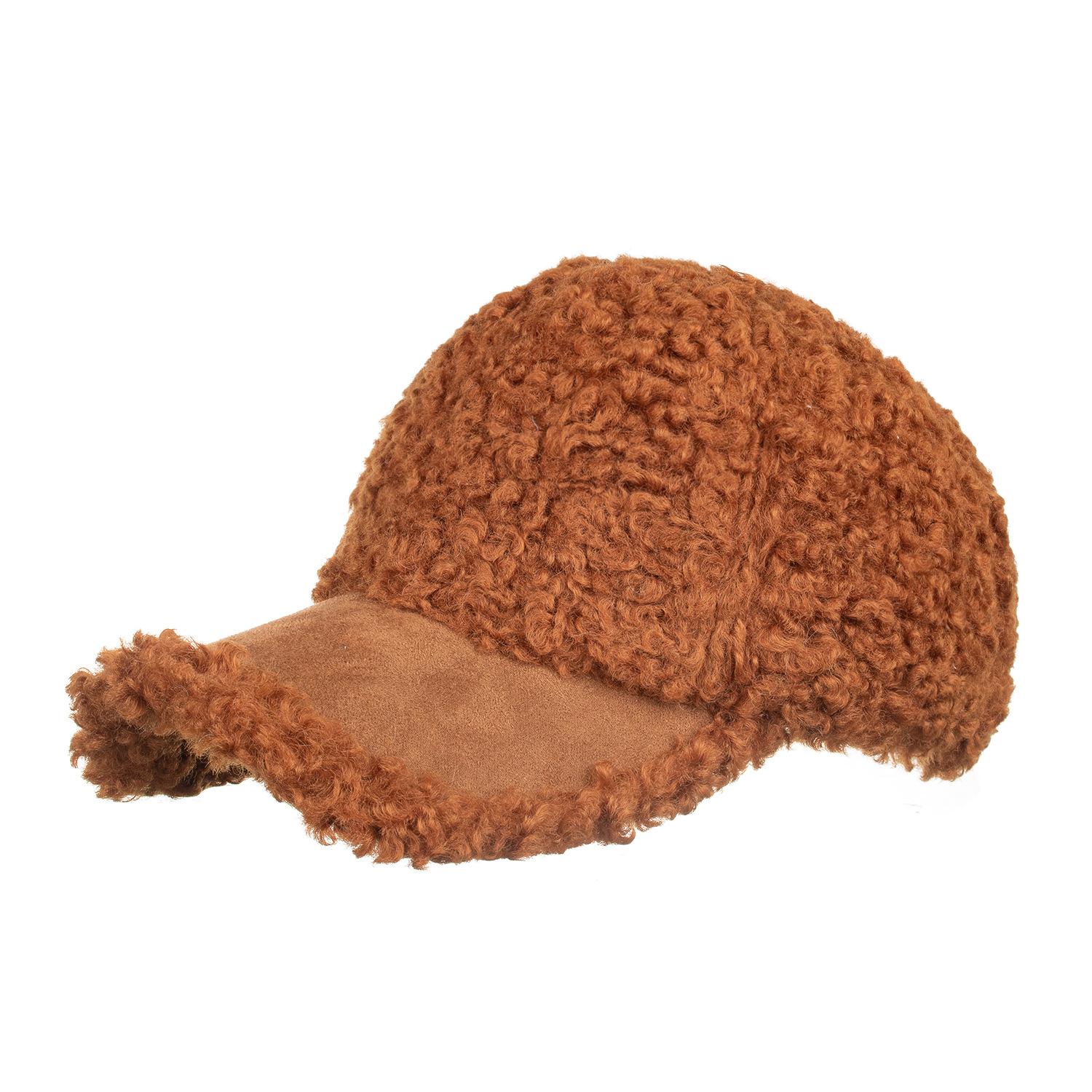 

Autumn and winter solid color lamb wool baseball cap female Korean version casual Internet celebrity ins outdoor versatile cap