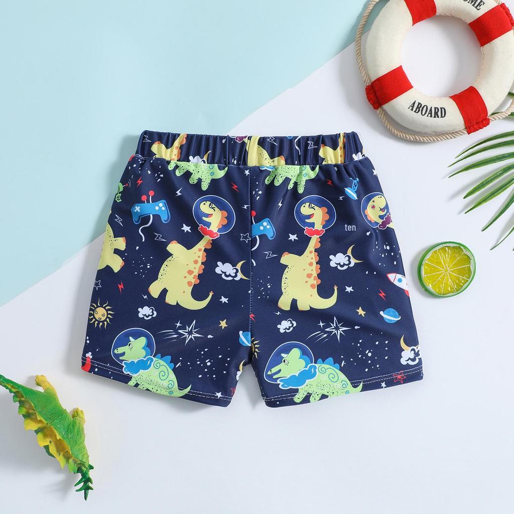 Cartoon Dinosaur Schnelltrocknende Badehose für Kleinkinder und Jungen