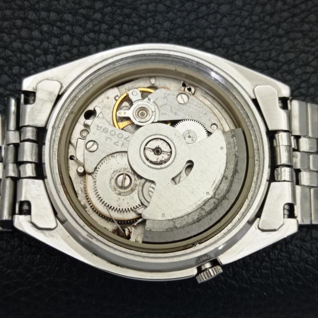 GENUINE VINTAGE SEIKO 5 AUTOMATIC JAPAN 7009A MENS BLACK DIAL WATCH A702430-5 R124-a702430