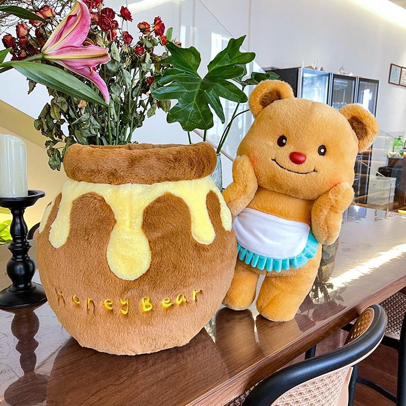 Adorable Honey Bear Plush Toy Soft Cute Cartoon Couple Gift For Kids And Girlfriend
