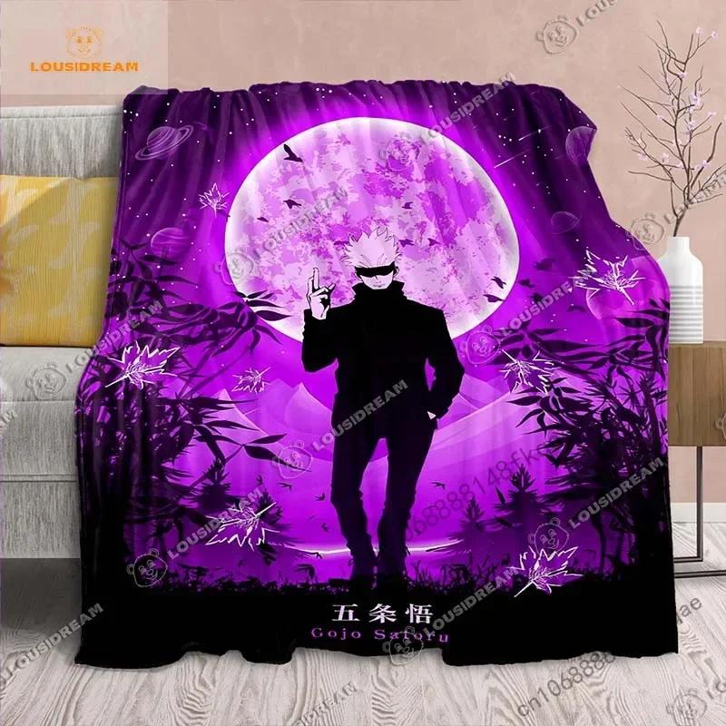 Cartoon Anime Jujutsu Kaisen Throws Blanket Soft Featuring Yuji Megumi Obara and Satoru Gojo Blanket for Travel Beding Bed