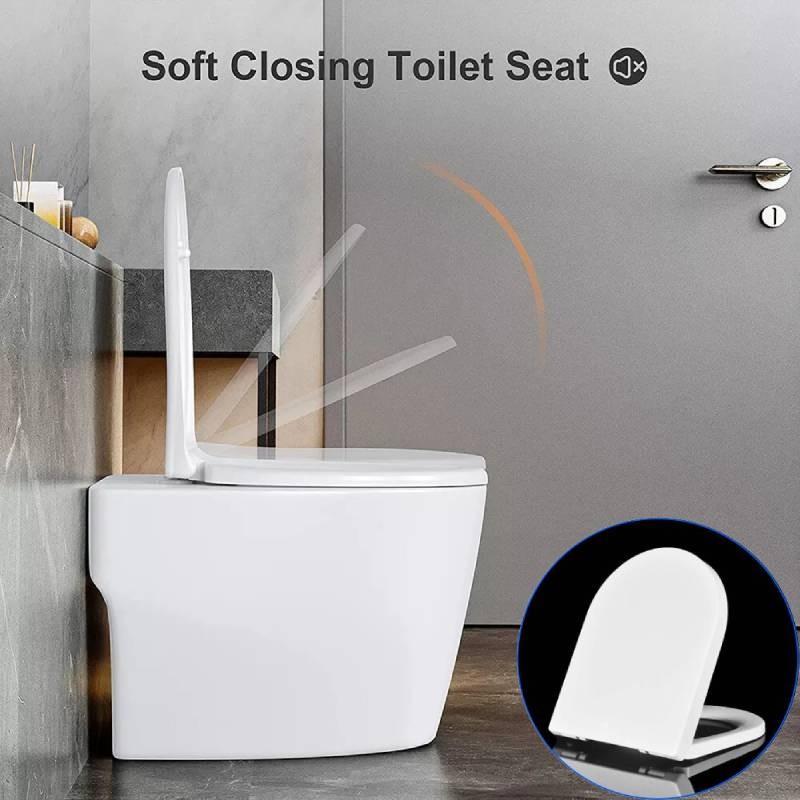 Universal White Toilet Seat Cover Soft Close Quick Install Durable Urea Resin Thick Design