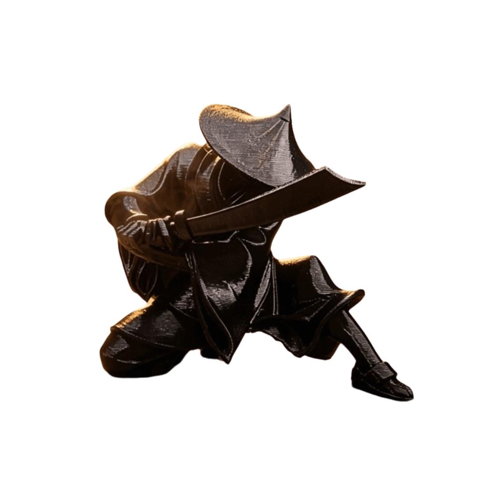 3D Printing Mini Samurai Sculpture Japanese Style Ninja Statue Cool Swordsman Figurine Tea Room чёрный