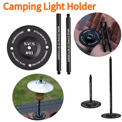 1/2Set Portable Desktop Lamp Stand Aluminum Alloy Outdoor Lantern Bracket Camping Lights Support for Camping