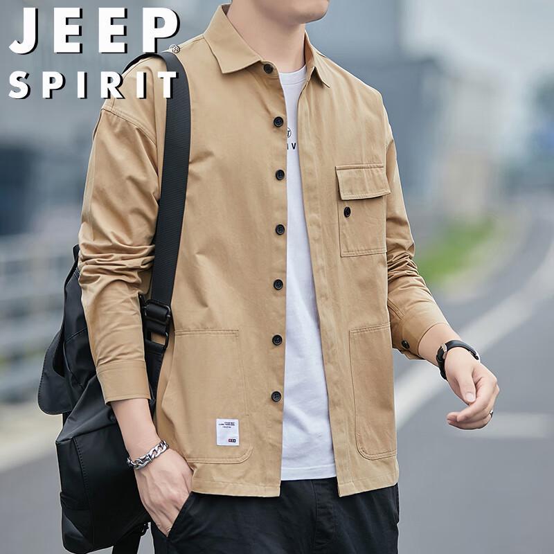 JEEP SPIRIT Men's Casual Non-Iron Long Sleeve Outdoor Shirt