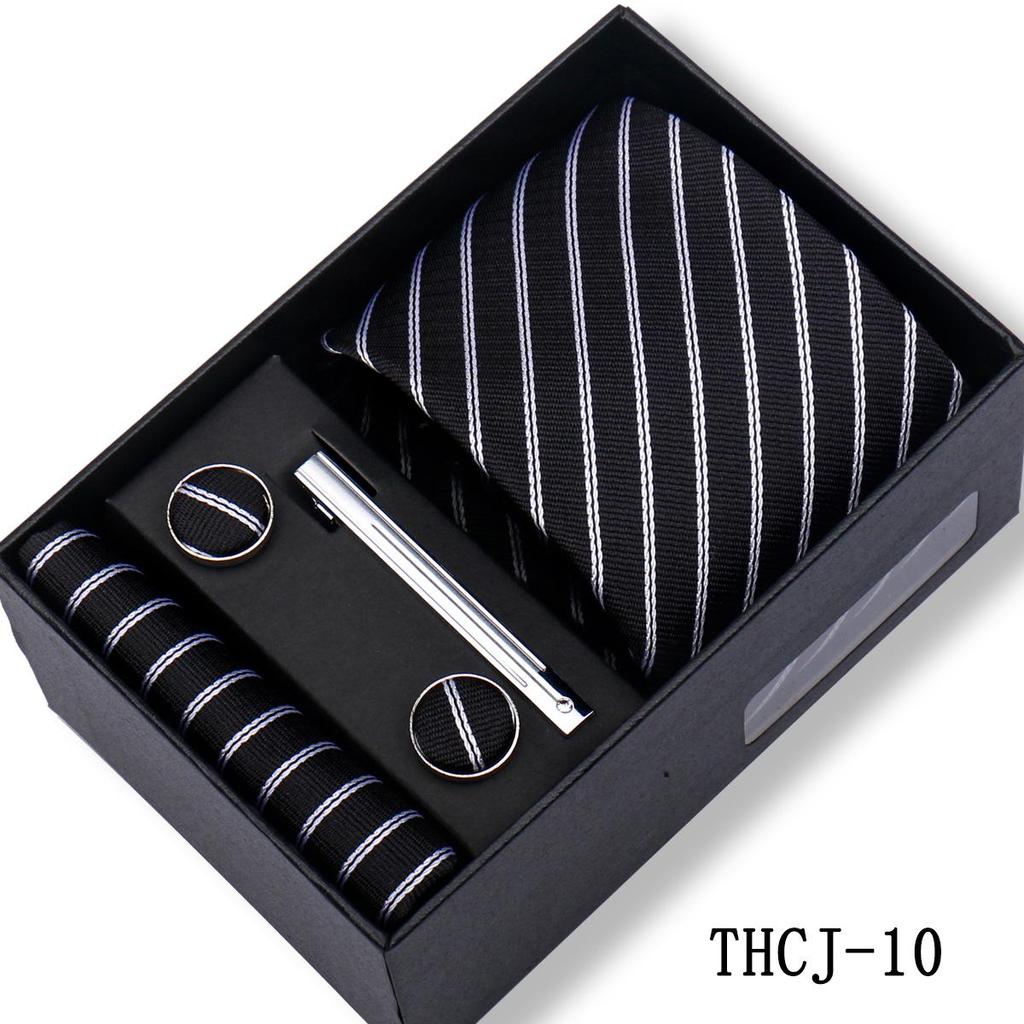 Men's 4-Piece Tie Gift Set for Business, Wedding, and Formal Wear.
