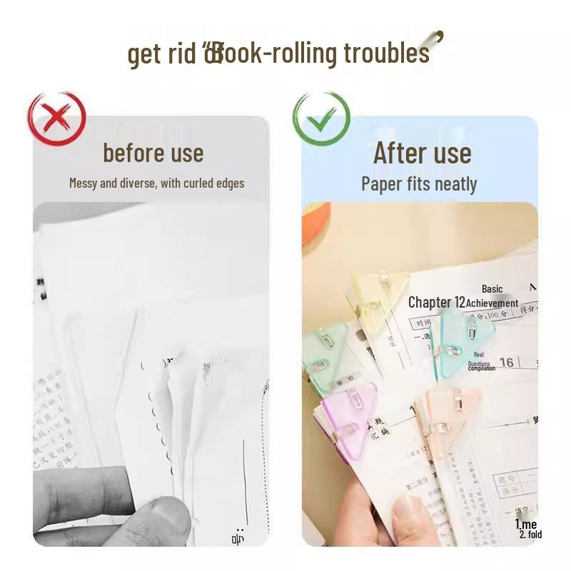 Pengyi Transparent Triangle Folder Clips - Organize Test Papers & Files