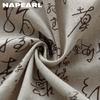 1PC NAPEARL Artistic Chinese Calligraphy Pattern Tassel Decoration Semi Blackout Curtain for Windows Balcony Bedroom and Living Room Home Decor
