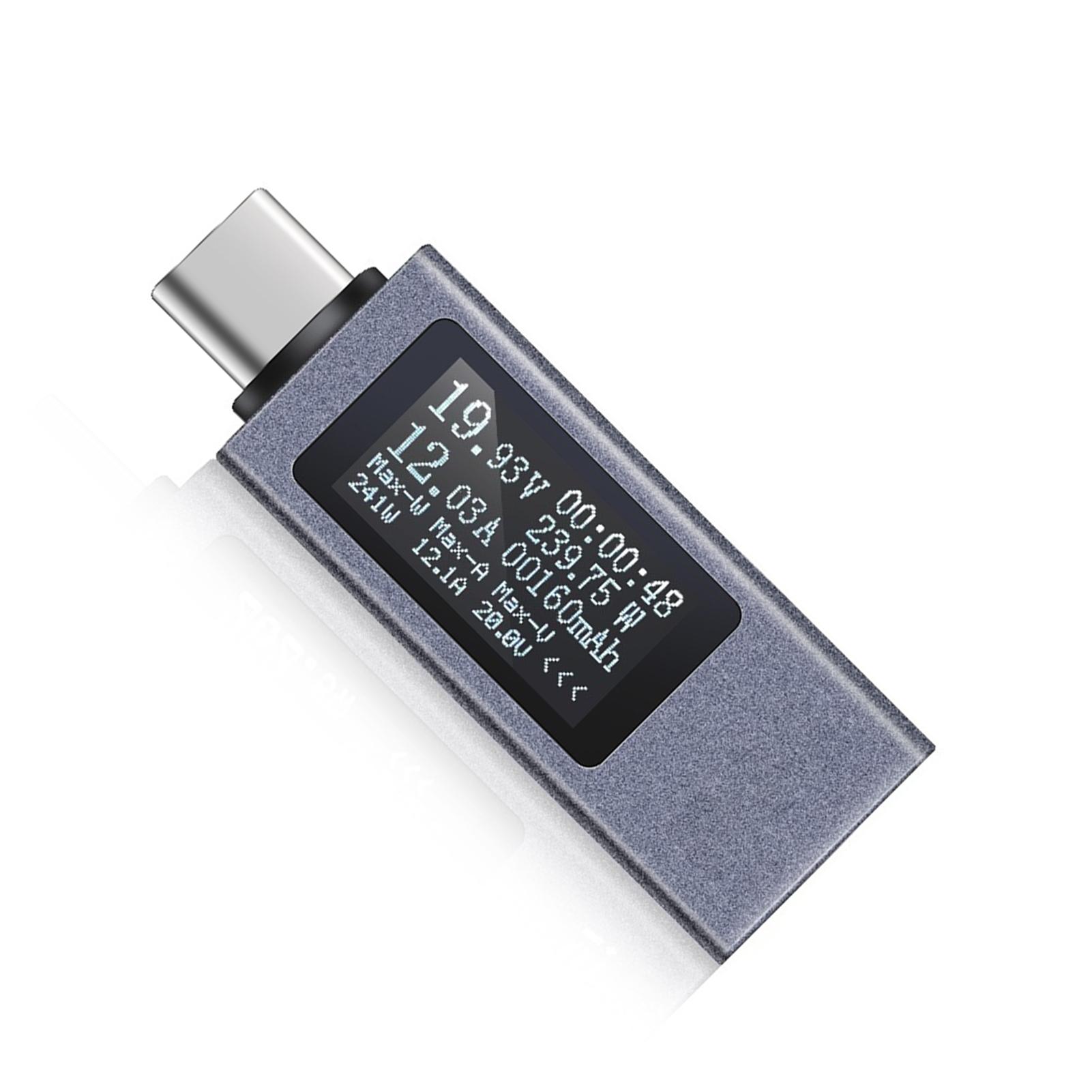 

Сірий металевий корпус з ЧПК, Type-C, вимірювач потужності для швидкої зарядки, підтримує виявлення швидкої зарядки, алюміній