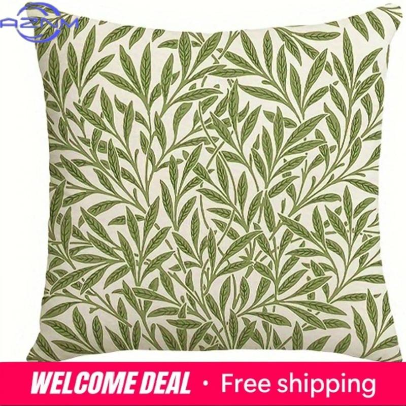 Hemrum Dekorativ Kuddfodral Retro Växt Blommönster Tryckt Kuddfodral Vardagsrum Soffa Stol Kuddfodral