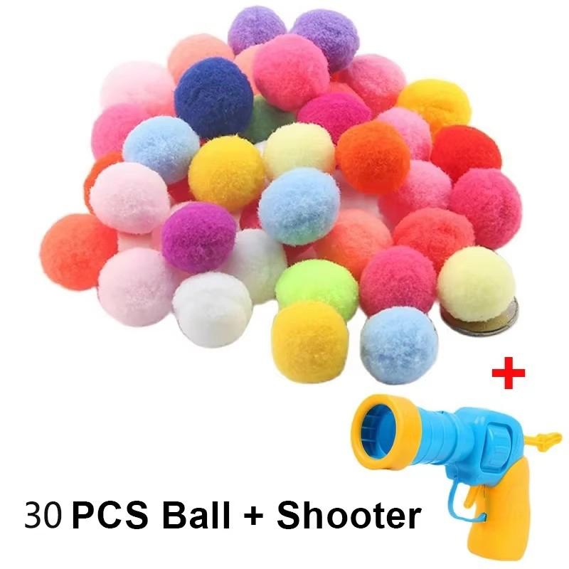 

Cat Toy Interactive High Fun Toy Gun 30 Pcs Plush Ball Launches Quiet High Bounce Ball To Tease The Cat(Random Colors)