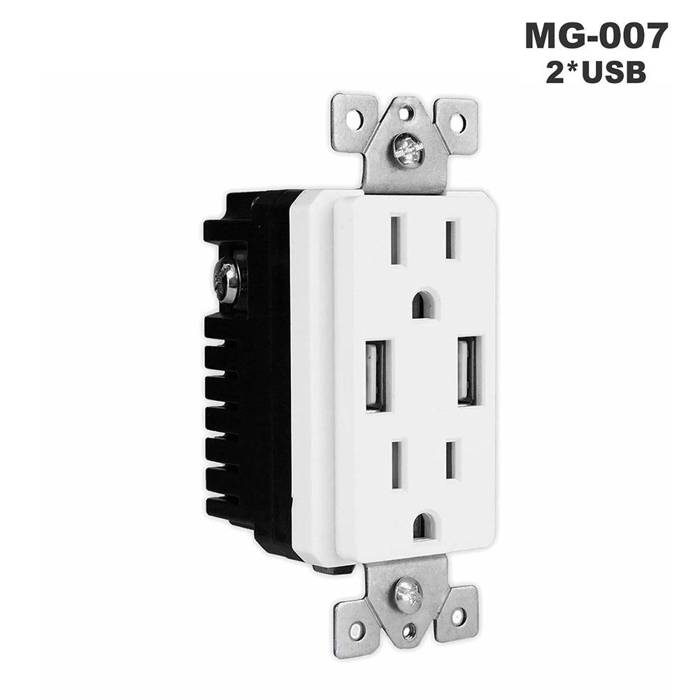 Double USB High Speed Safety Charger Duplex Receptacle Tamper Resistant Wall Socket Plate