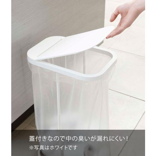 Yamazaki Luce Trash Bag Holder, Black, Approx. W22 x D33 x H55cm, Easy-to-Remove Garbage Bags, 7553