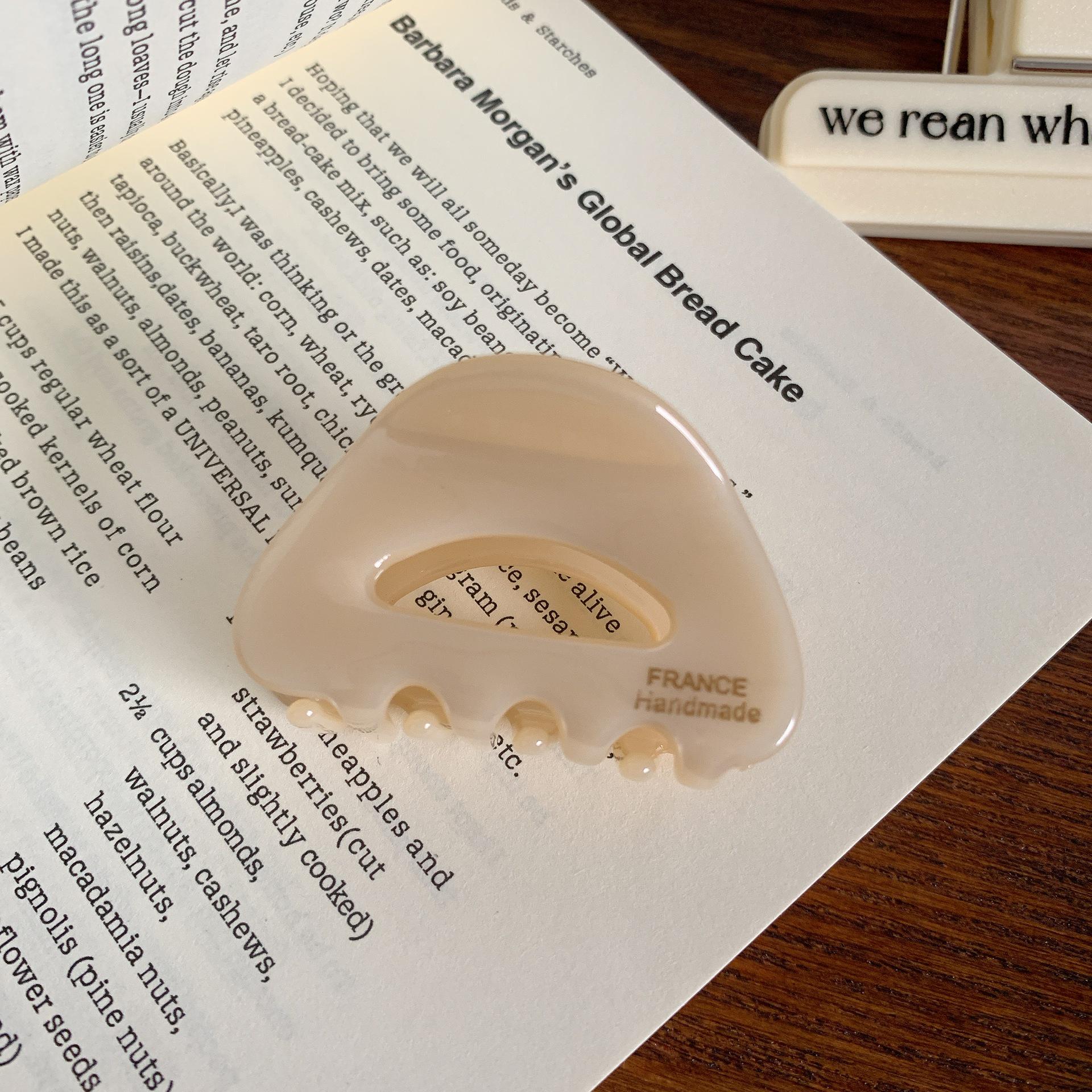 Корейская заколка для волос во французском стиле, молочно-коричневая черепаховая, полукруглая